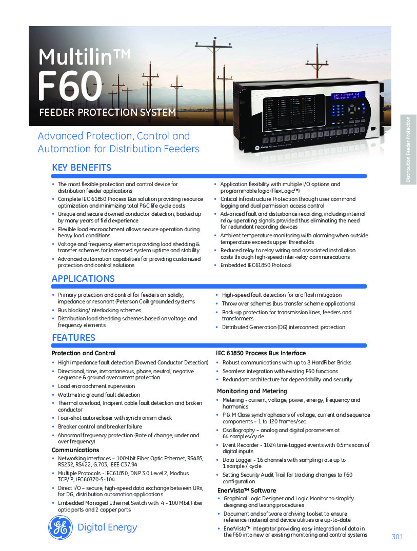 First Page Image of F60-H04-VFH-F8L-H6L-MXX-PXX GE F60 Universal Relays Brochure.pdf